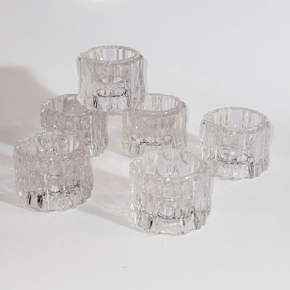 Open Salt Dips, Set of 6, Portland US Glass Antique EAPG Cellar Clear - Picture 2 of 7